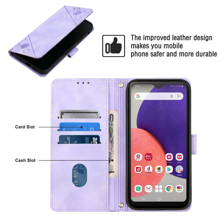 For Samsung Galaxy A22 5G JP Version Skin-feel Embossed Leather Phone Case
