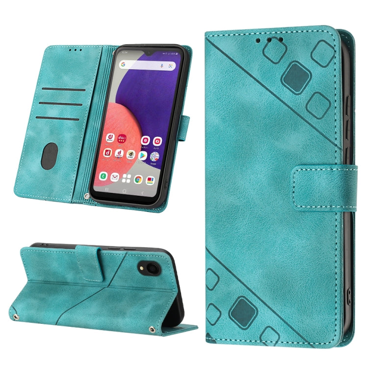 For Samsung Galaxy A22 5G JP Version Skin-feel Embossed Leather Phone Case