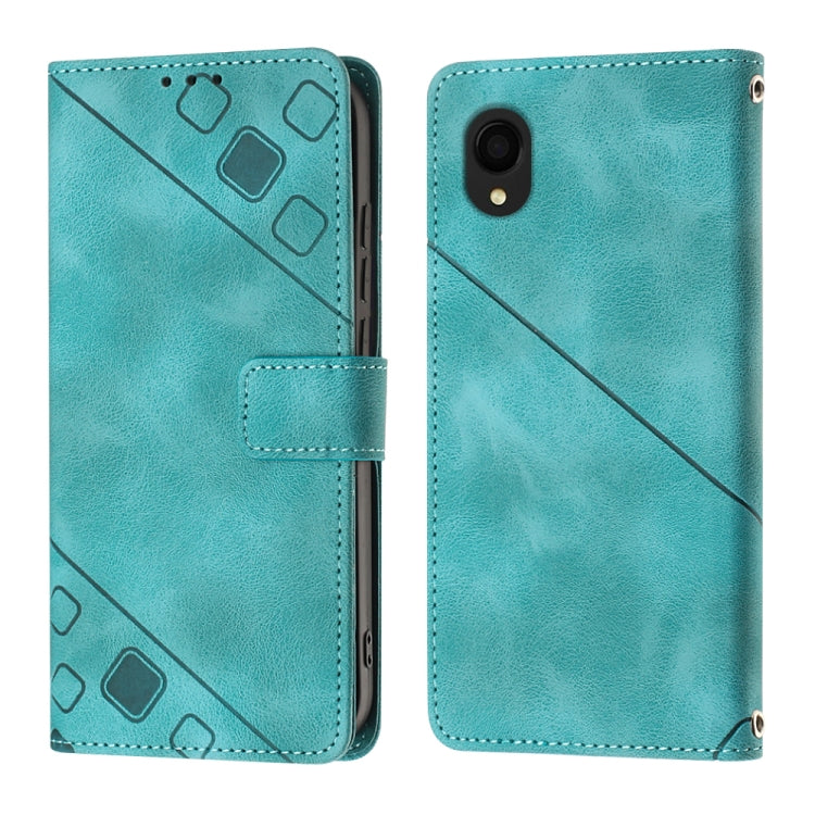 For Samsung Galaxy A22 5G JP Version Skin-feel Embossed Leather Phone Case