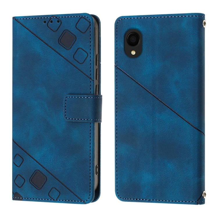 For Samsung Galaxy A22 5G JP Version Skin-feel Embossed Leather Phone Case