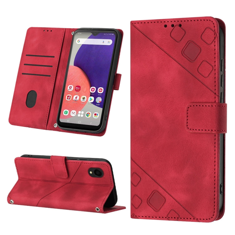 For Samsung Galaxy A22 5G JP Version Skin-feel Embossed Leather Phone Case