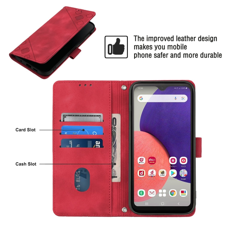 For Samsung Galaxy A22 5G JP Version Skin-feel Embossed Leather Phone Case