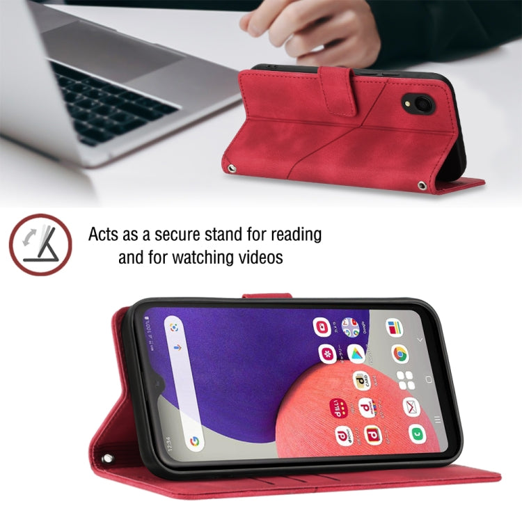 For Samsung Galaxy A22 5G JP Version Skin-feel Embossed Leather Phone Case