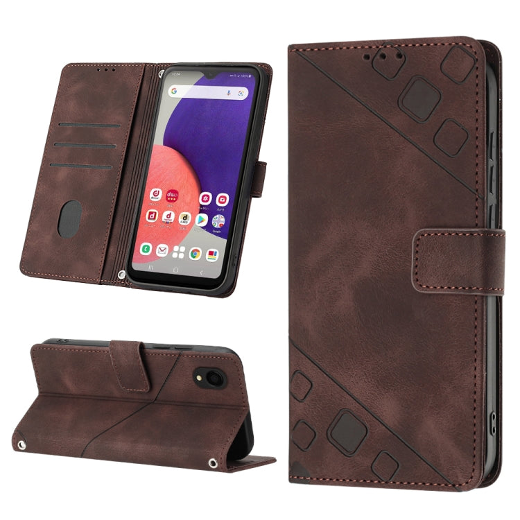 For Samsung Galaxy A22 5G JP Version Skin-feel Embossed Leather Phone Case