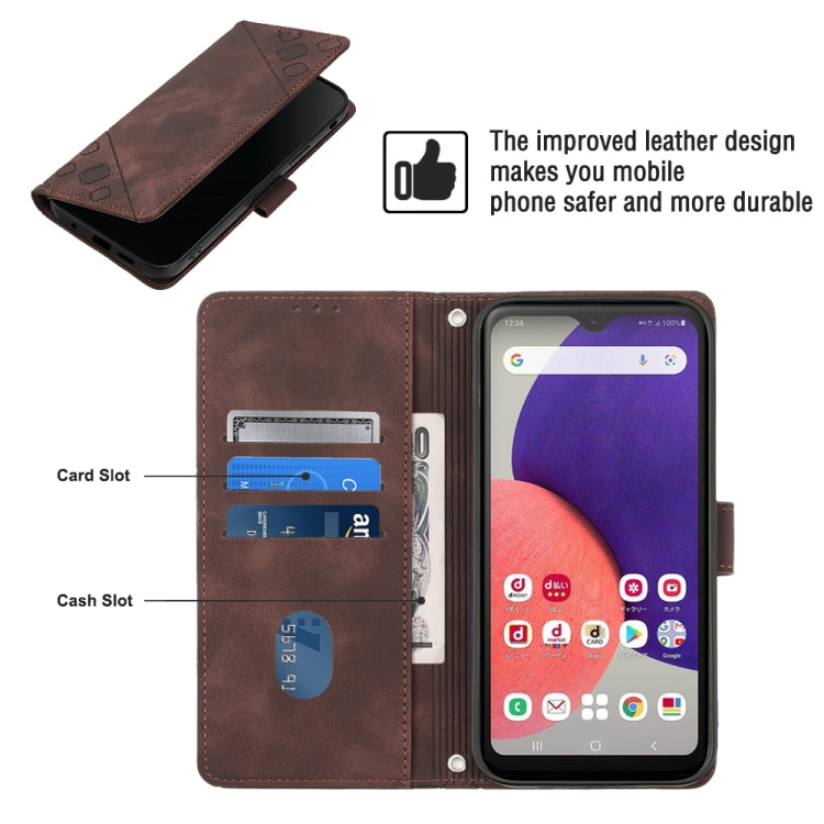 For Samsung Galaxy A22 5G JP Version Skin-feel Embossed Leather Phone Case