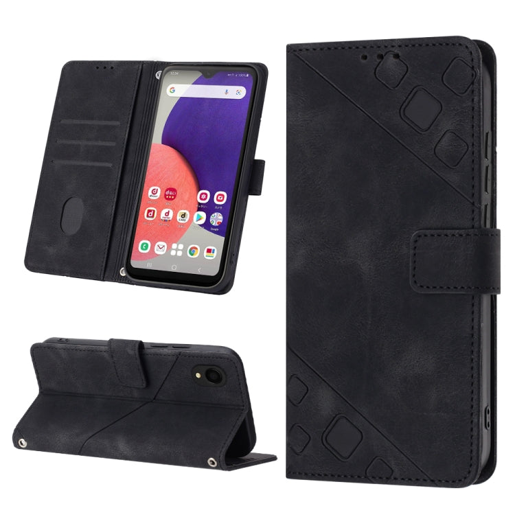 For Samsung Galaxy A22 5G JP Version Skin-feel Embossed Leather Phone Case