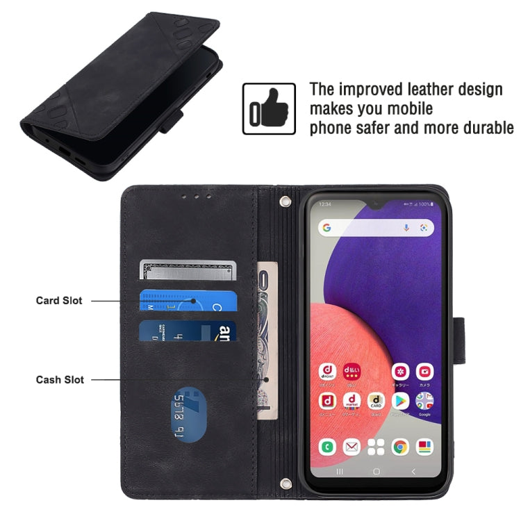 For Samsung Galaxy A22 5G JP Version Skin-feel Embossed Leather Phone Case
