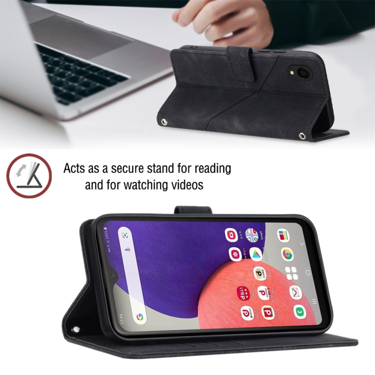 For Samsung Galaxy A22 5G JP Version Skin-feel Embossed Leather Phone Case