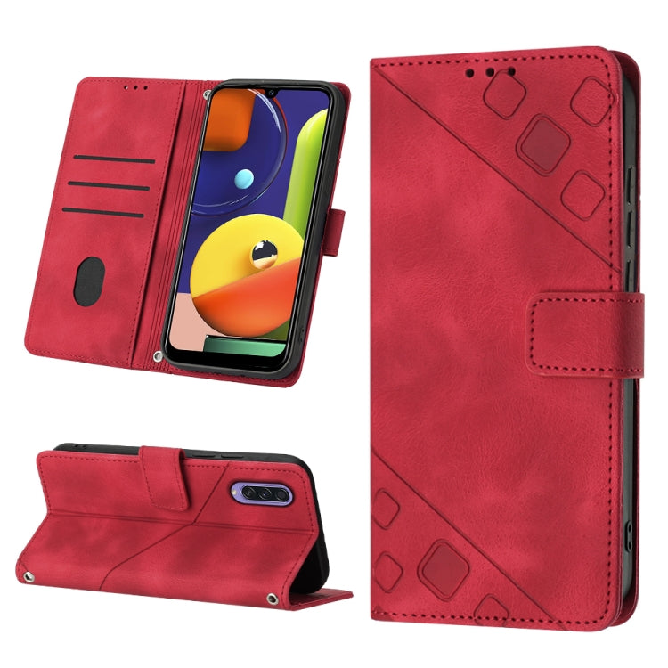 For Samsung Galaxy A50 / A30s / A50s Skin-feel Embossed Leather Phone Case