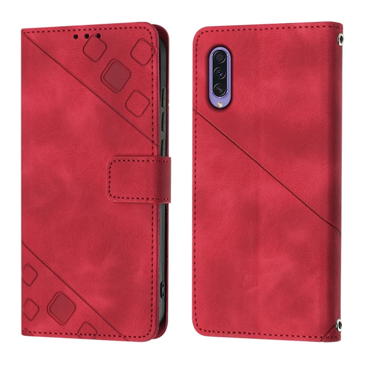For Samsung Galaxy A50 / A30s / A50s Skin-feel Embossed Leather Phone Case