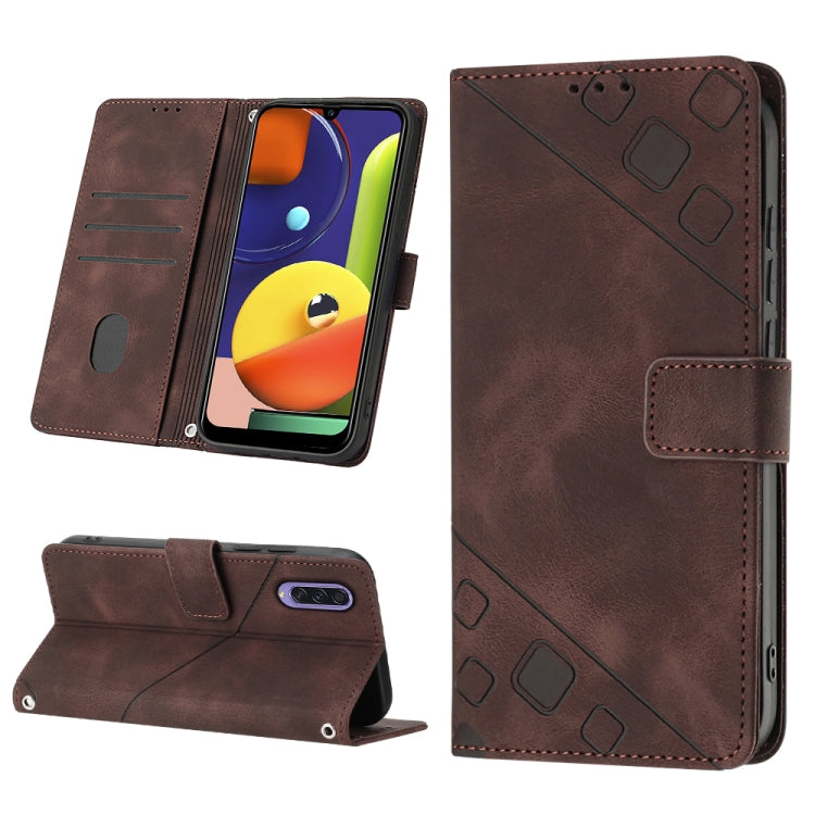 For Samsung Galaxy A50 / A30s / A50s Skin-feel Embossed Leather Phone Case