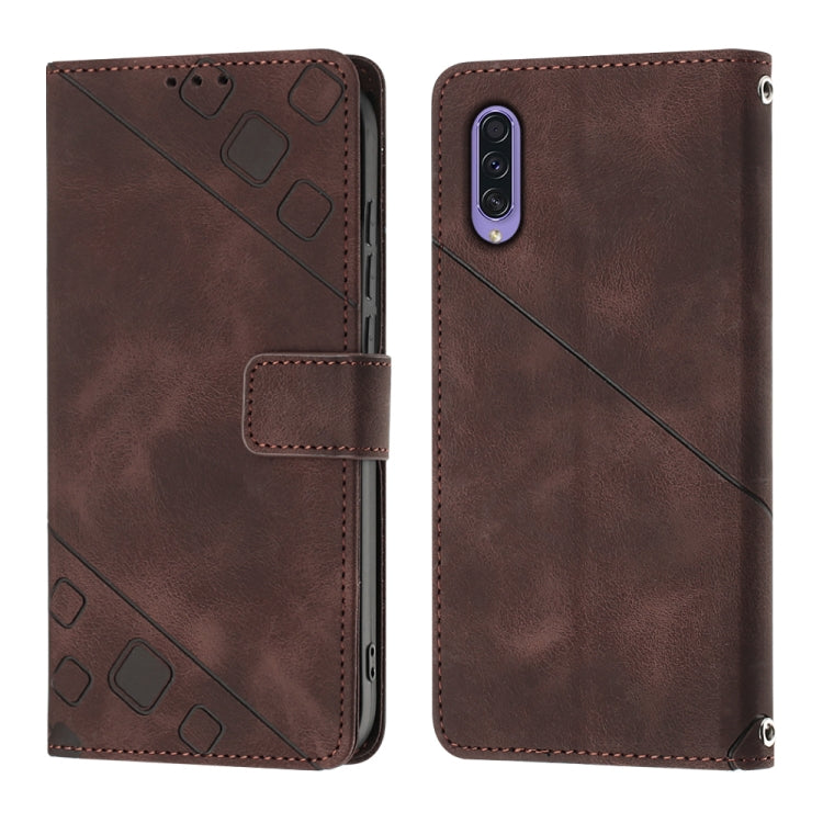 For Samsung Galaxy A50 / A30s / A50s Skin-feel Embossed Leather Phone Case