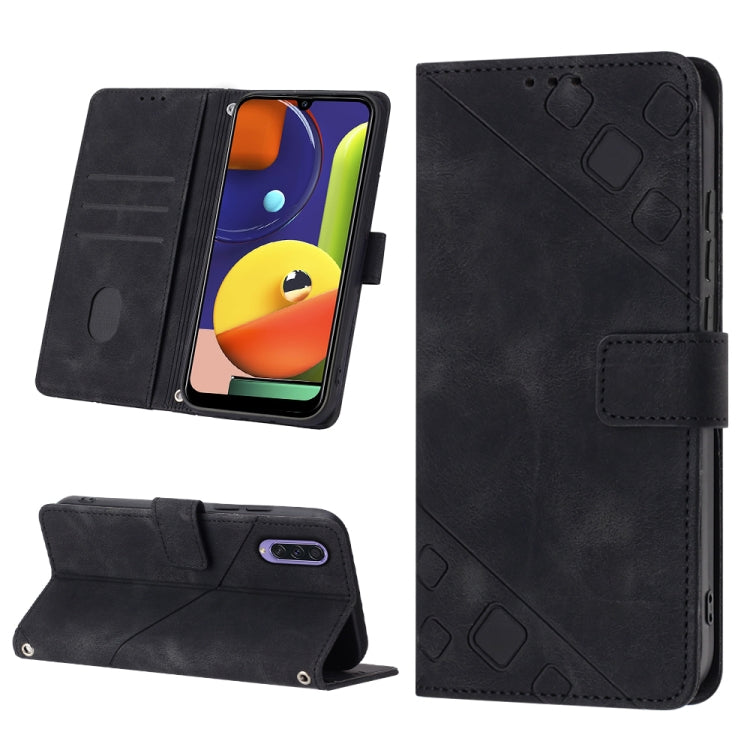For Samsung Galaxy A50 / A30s / A50s Skin-feel Embossed Leather Phone Case