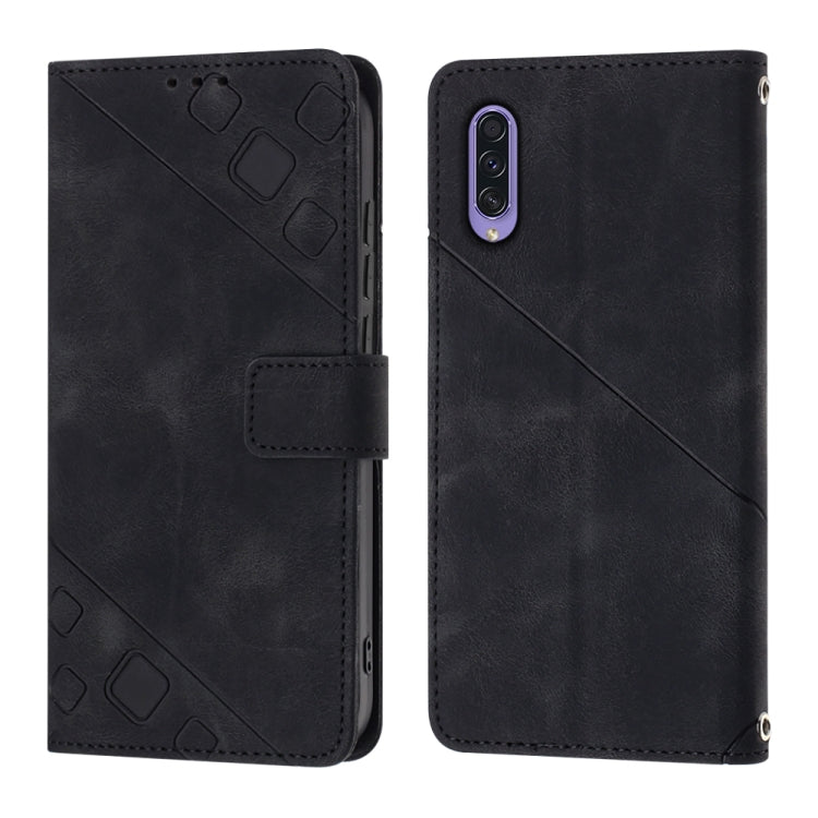 For Samsung Galaxy A50 / A30s / A50s Skin-feel Embossed Leather Phone Case
