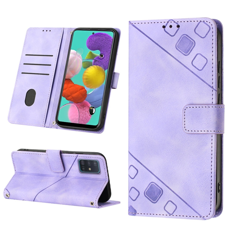 For Samsung Galaxy A51 / M40s Skin-feel Embossed Leather Phone Case