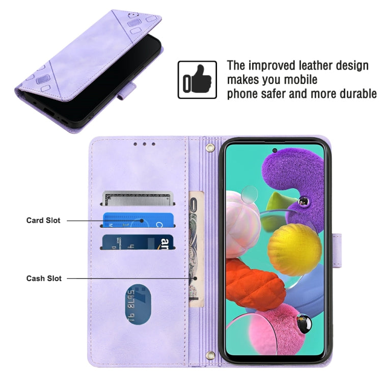 For Samsung Galaxy A51 / M40s Skin-feel Embossed Leather Phone Case