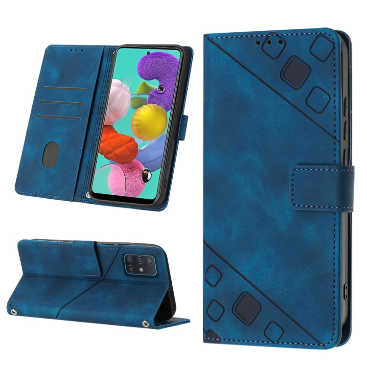 For Samsung Galaxy A51 / M40s Skin-feel Embossed Leather Phone Case