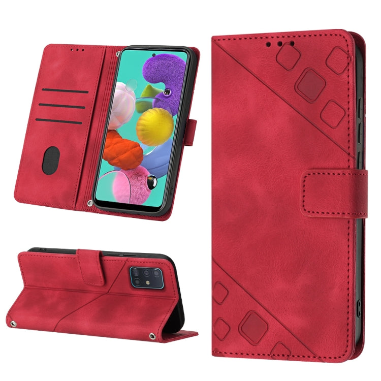 For Samsung Galaxy A51 / M40s Skin-feel Embossed Leather Phone Case