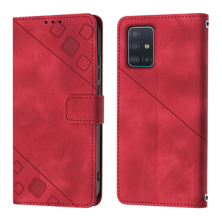 For Samsung Galaxy A51 / M40s Skin-feel Embossed Leather Phone Case