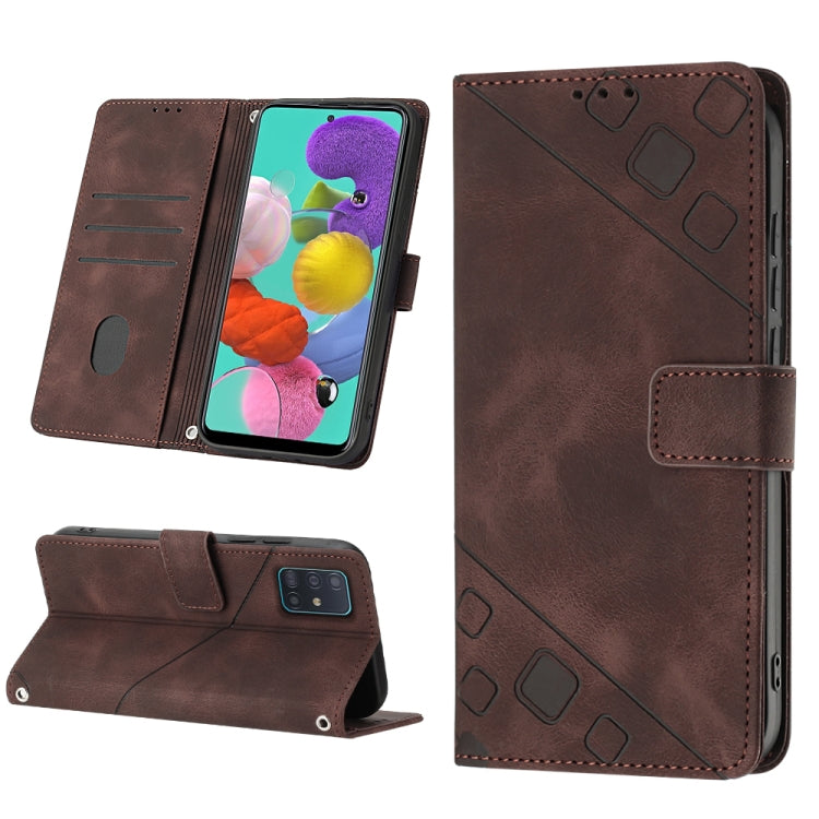 For Samsung Galaxy A51 / M40s Skin-feel Embossed Leather Phone Case