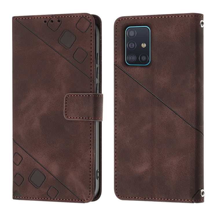 For Samsung Galaxy A51 / M40s Skin-feel Embossed Leather Phone Case