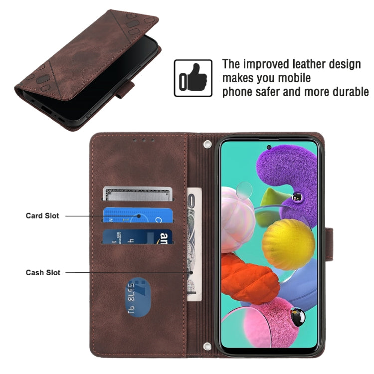 For Samsung Galaxy A51 / M40s Skin-feel Embossed Leather Phone Case