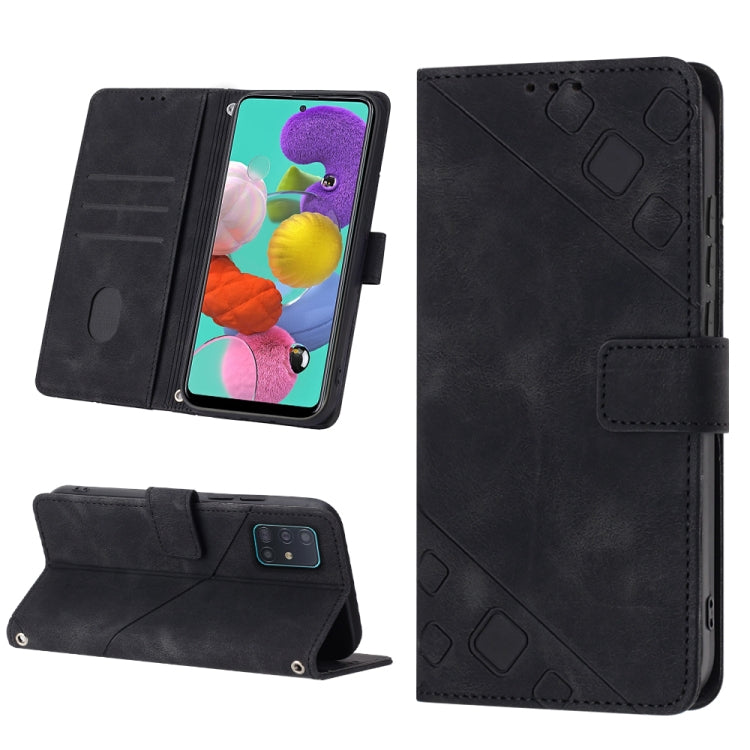 For Samsung Galaxy A51 / M40s Skin-feel Embossed Leather Phone Case