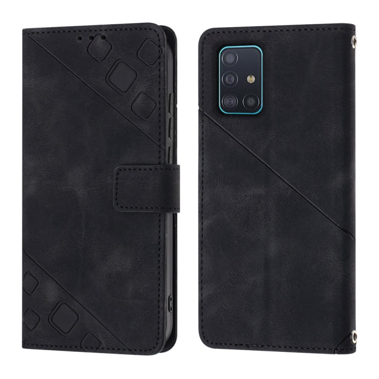 For Samsung Galaxy A51 / M40s Skin-feel Embossed Leather Phone Case