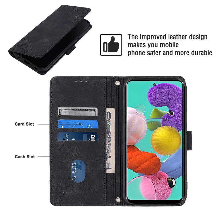 For Samsung Galaxy A51 / M40s Skin-feel Embossed Leather Phone Case
