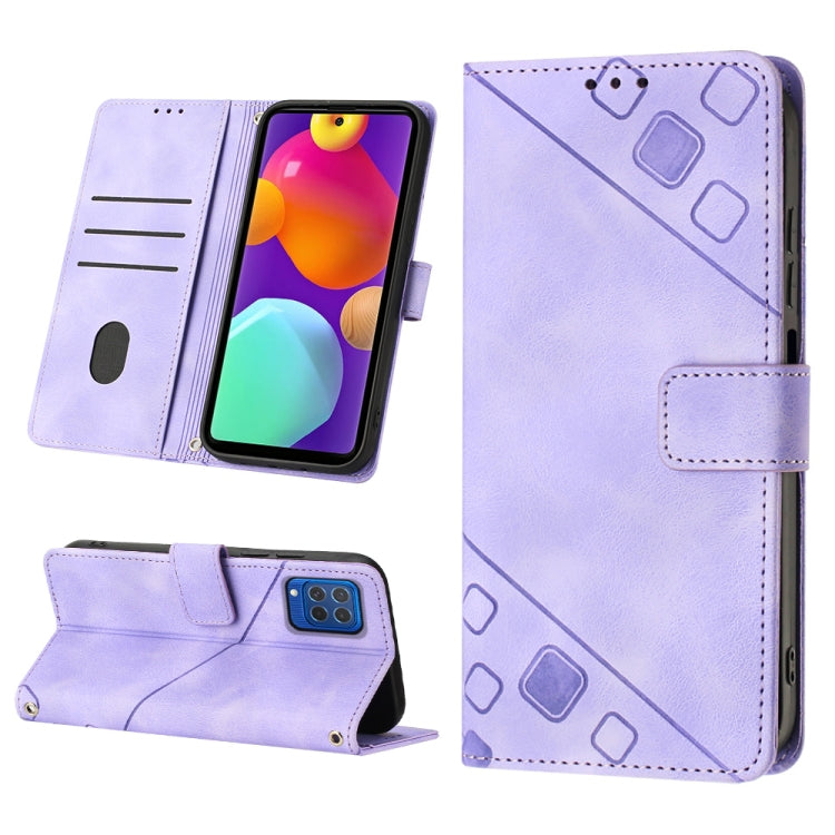 For Samsung Galaxy F62 / M62 Skin-feel Embossed Leather Phone Case