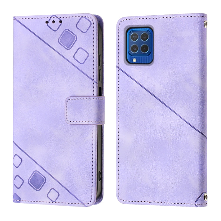 For Samsung Galaxy F62 / M62 Skin-feel Embossed Leather Phone Case