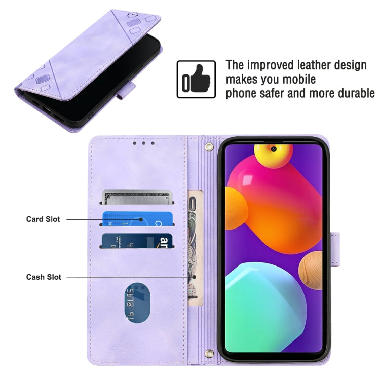 For Samsung Galaxy F62 / M62 Skin-feel Embossed Leather Phone Case