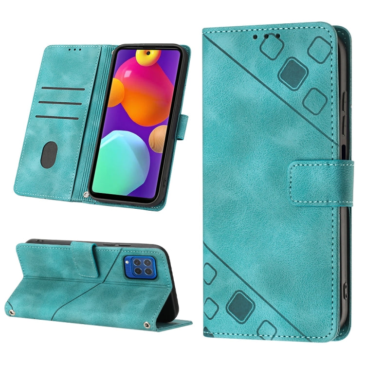 For Samsung Galaxy F62 / M62 Skin-feel Embossed Leather Phone Case