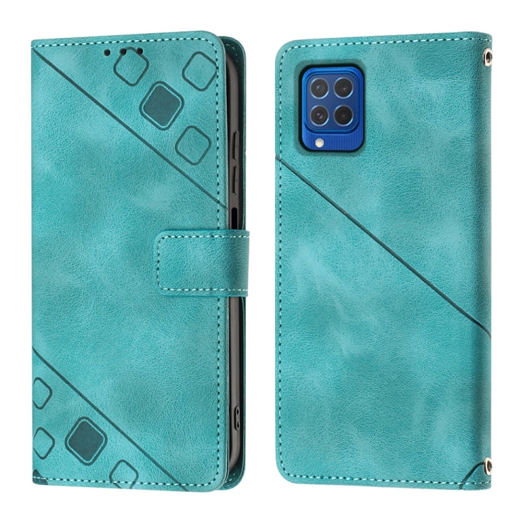 For Samsung Galaxy F62 / M62 Skin-feel Embossed Leather Phone Case