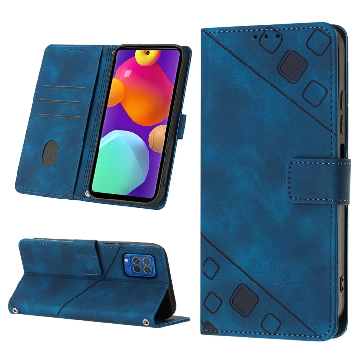 For Samsung Galaxy F62 / M62 Skin-feel Embossed Leather Phone Case