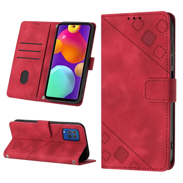 For Samsung Galaxy F62 / M62 Skin-feel Embossed Leather Phone Case