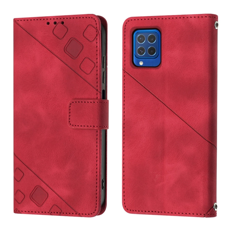 For Samsung Galaxy F62 / M62 Skin-feel Embossed Leather Phone Case