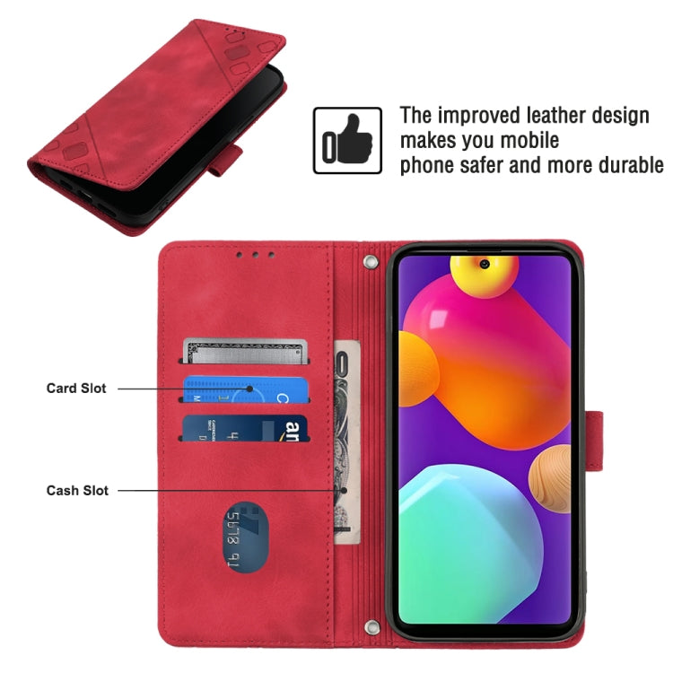 For Samsung Galaxy F62 / M62 Skin-feel Embossed Leather Phone Case