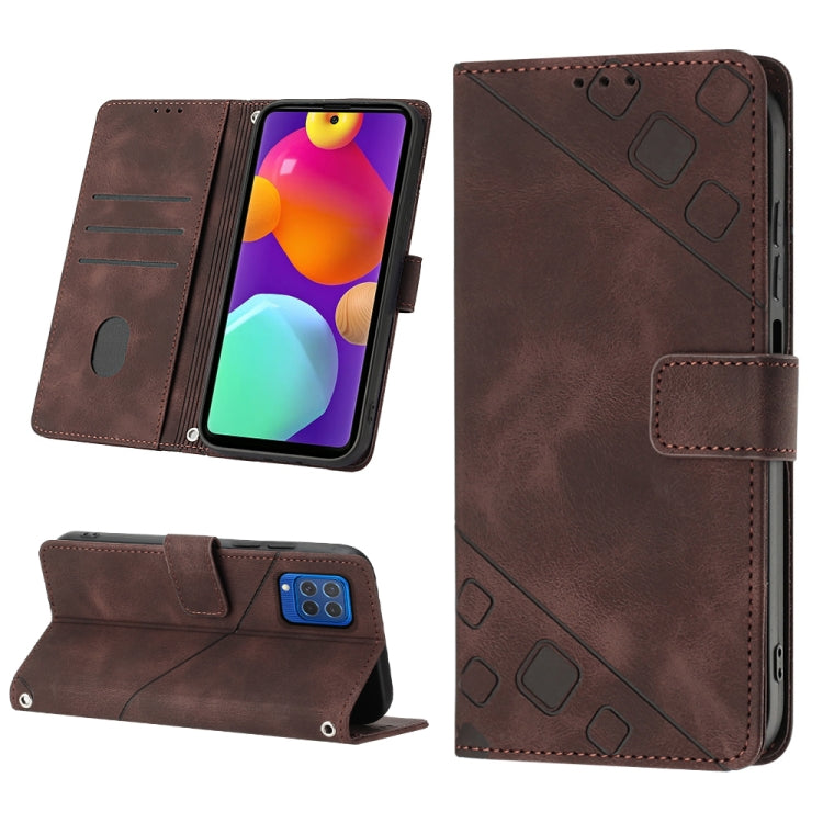 For Samsung Galaxy F62 / M62 Skin-feel Embossed Leather Phone Case