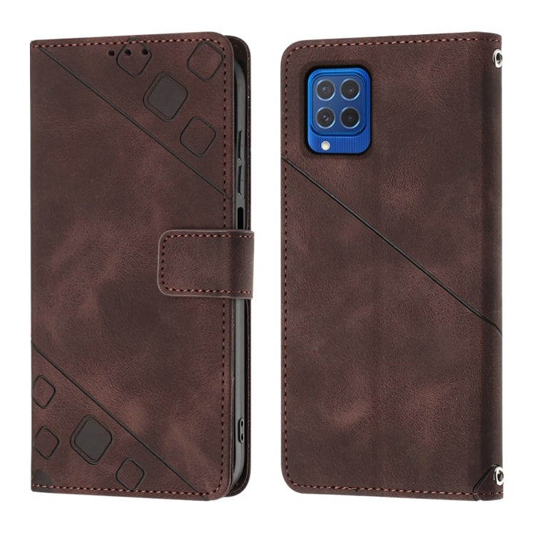 For Samsung Galaxy F62 / M62 Skin-feel Embossed Leather Phone Case