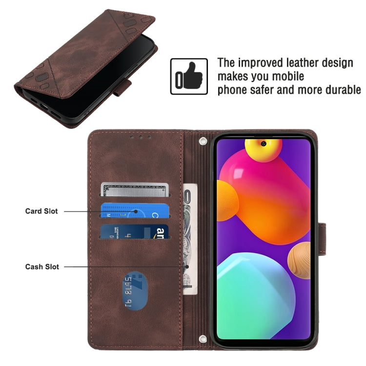For Samsung Galaxy F62 / M62 Skin-feel Embossed Leather Phone Case