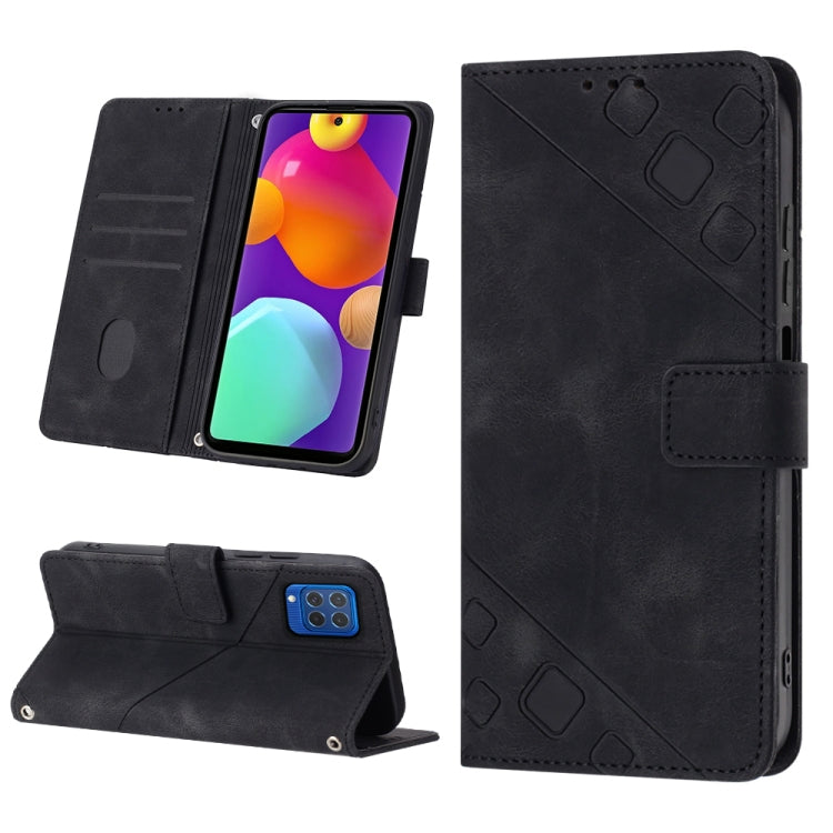 For Samsung Galaxy F62 / M62 Skin-feel Embossed Leather Phone Case