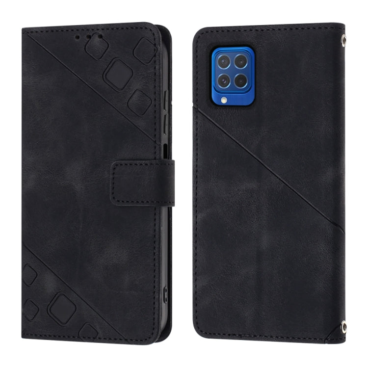 For Samsung Galaxy F62 / M62 Skin-feel Embossed Leather Phone Case