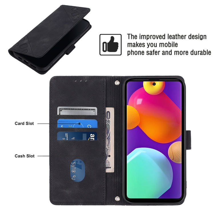 For Samsung Galaxy F62 / M62 Skin-feel Embossed Leather Phone Case