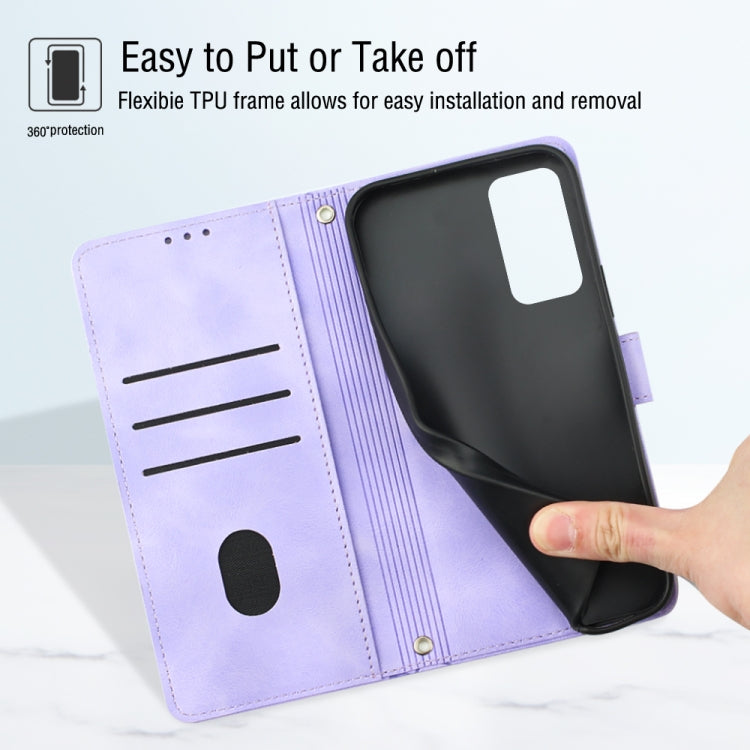 For Samsung Galaxy M13 Global Skin-feel Embossed Leather Phone Case