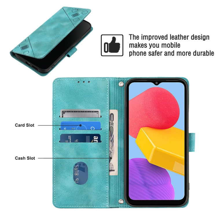 For Samsung Galaxy M13 Global Skin-feel Embossed Leather Phone Case