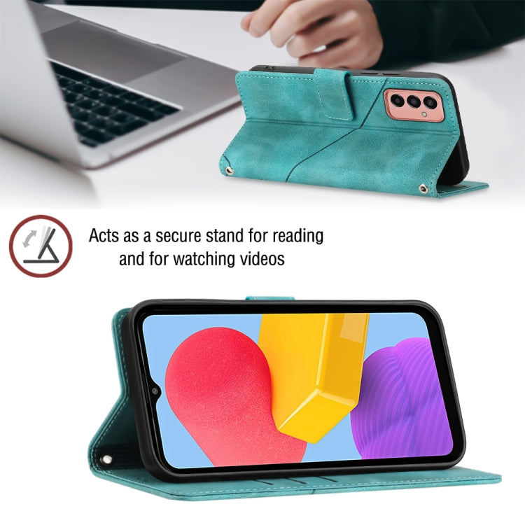 For Samsung Galaxy M13 Global Skin-feel Embossed Leather Phone Case