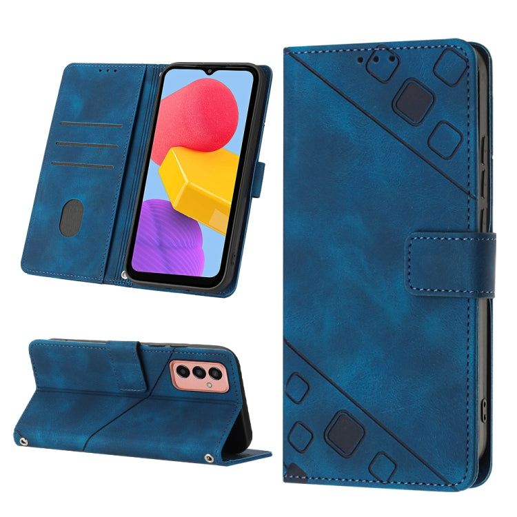For Samsung Galaxy M13 Global Skin-feel Embossed Leather Phone Case