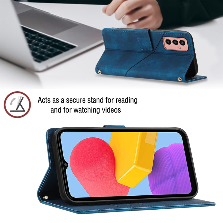 For Samsung Galaxy M13 Global Skin-feel Embossed Leather Phone Case