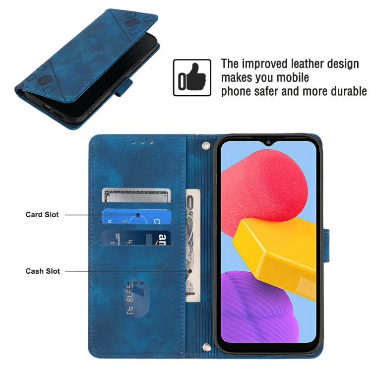 For Samsung Galaxy M13 Global Skin-feel Embossed Leather Phone Case